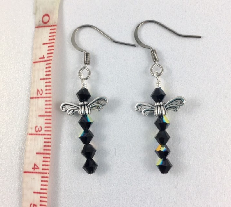 Faceted Crystal Gifts For Her Totem Dragonflies Outlander Jewelry Celtic Jewellery Handmade Gift Memorial Keepsake Dragonfly Earrings