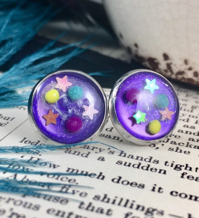 Geek Earrings Geekery Nerdy Gifts Solar System Earrings Gifts for Teachers End of Year Space Earrings Studs Galaxy Jewelry Geek Gift