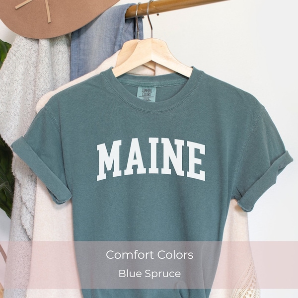 Maine State Comfort Colors Tshirt | Short Sleeve Shirt | Long Sleeve Shirt | State College Tshirt | Home State Gift | Travel State Tee