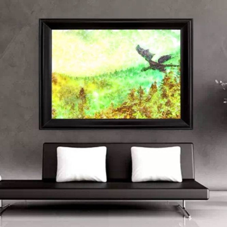 Dragon Skyrim Inspired Print Skyrim Wall Art Skyrim Etsy