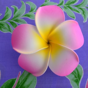 Lt. Pink Plumeria Hair Flower Clip; Hawaiian Hair Flower, Plumeria Flower, Hair Flower Clip, Foam Plumeria Flower, Handmade in Hawaii