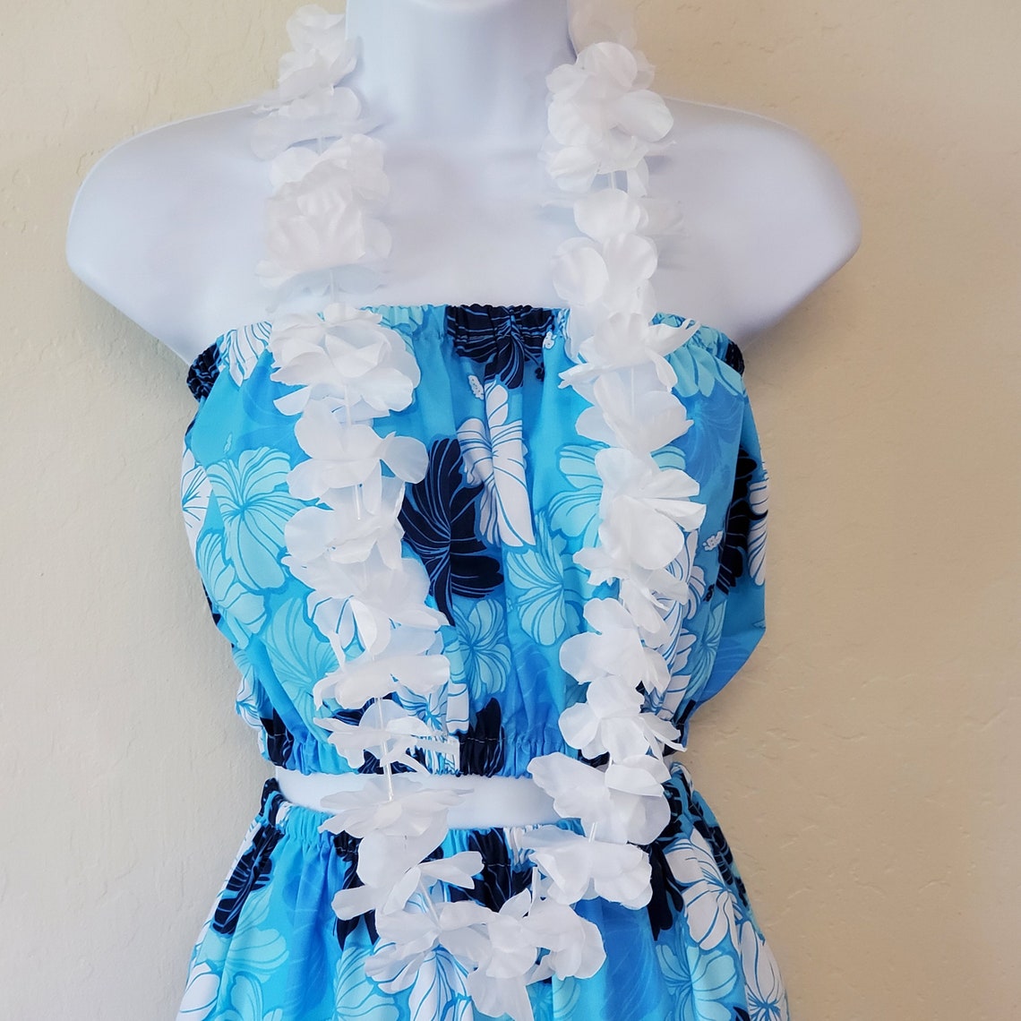 Girls Hula Hawaiian Dress 2 Piece Outfit Lt. Blue Dk. Blue & - Etsy