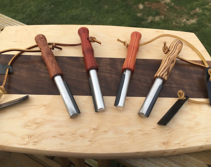 Handmade Wood Fire Starter: Flint, Steel, Magnesium with Compass