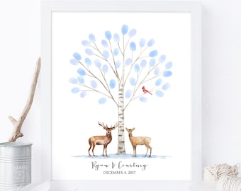 Deer Thumbprint Tree - Etsy