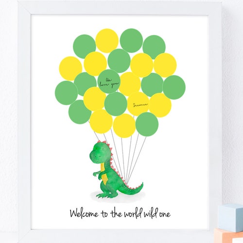 Dinosaur Baby Shower Guest Book Alternative Dinosaur Birthday - Etsy