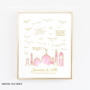 Arabian Castle Signature Guestbook, Arabic party decor sign board Digital file, Magic castle guest book, wedding guest book, birthday gift