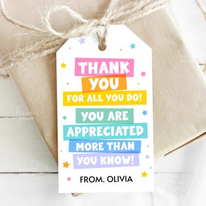 Thank You For All You Do Gift Tag Printable Appreciation Week Gift Tags Thank You Treat Labels Favor Tag School Teacher Staff Coworker PTO