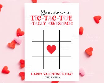 Tic Tac Toe Valentine Card Printable Classroom Valentines Tic Tac Toe Game Board Instant Download School Valentine Party Activity Favor Tags
