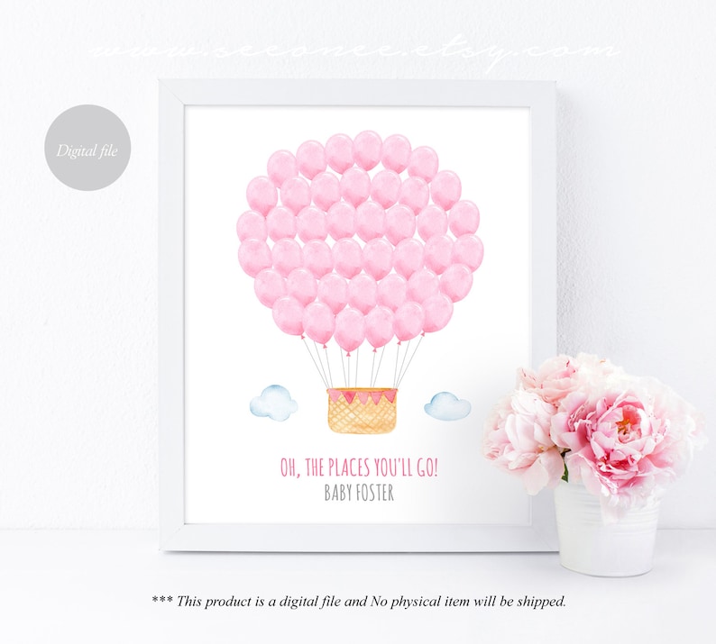 Hot Air Balloon Signature Guestbook Baby Shower Guestbook Etsy