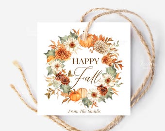 Etiqueta de regalo de otoño imprimible, etiqueta de regalo de Acción de Gracias para maestros, personal de la escuela, equipo, compañero de trabajo, empleado, etiquetas de regalo de otoño editables