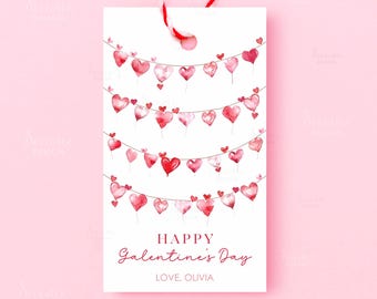 Happy Galentine's Day Tags Editable Galentines Gift Tag Printable Galentine Party Favor Tag Gift Card Template Instant Digital Download