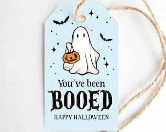 You've Been Booed Halloween Gift Tag, Printable Happy Halloween Treat Tags, You Have Been Boo'd Tags For Coworker Neighbor School Friend