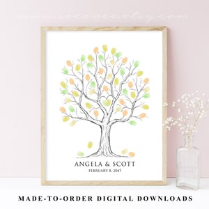 Fingerprint Tree Guestbook Alternative, Thumbprint Tree Guest Book For Wedding, Baby Shower, Birthday, Retirement Gift, Digital File DIY