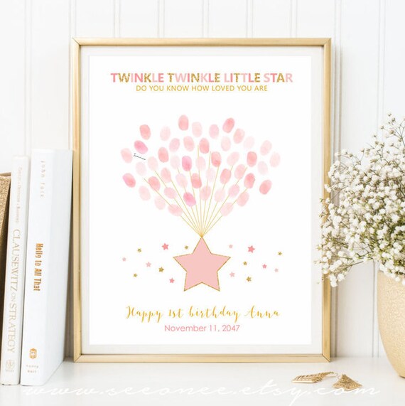 twinkle twinkle little star baby shower guest book