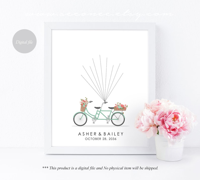 Tandem Fahrrad Fingerabdruck Gästebuch Hochzeit Fahrrad Etsy
