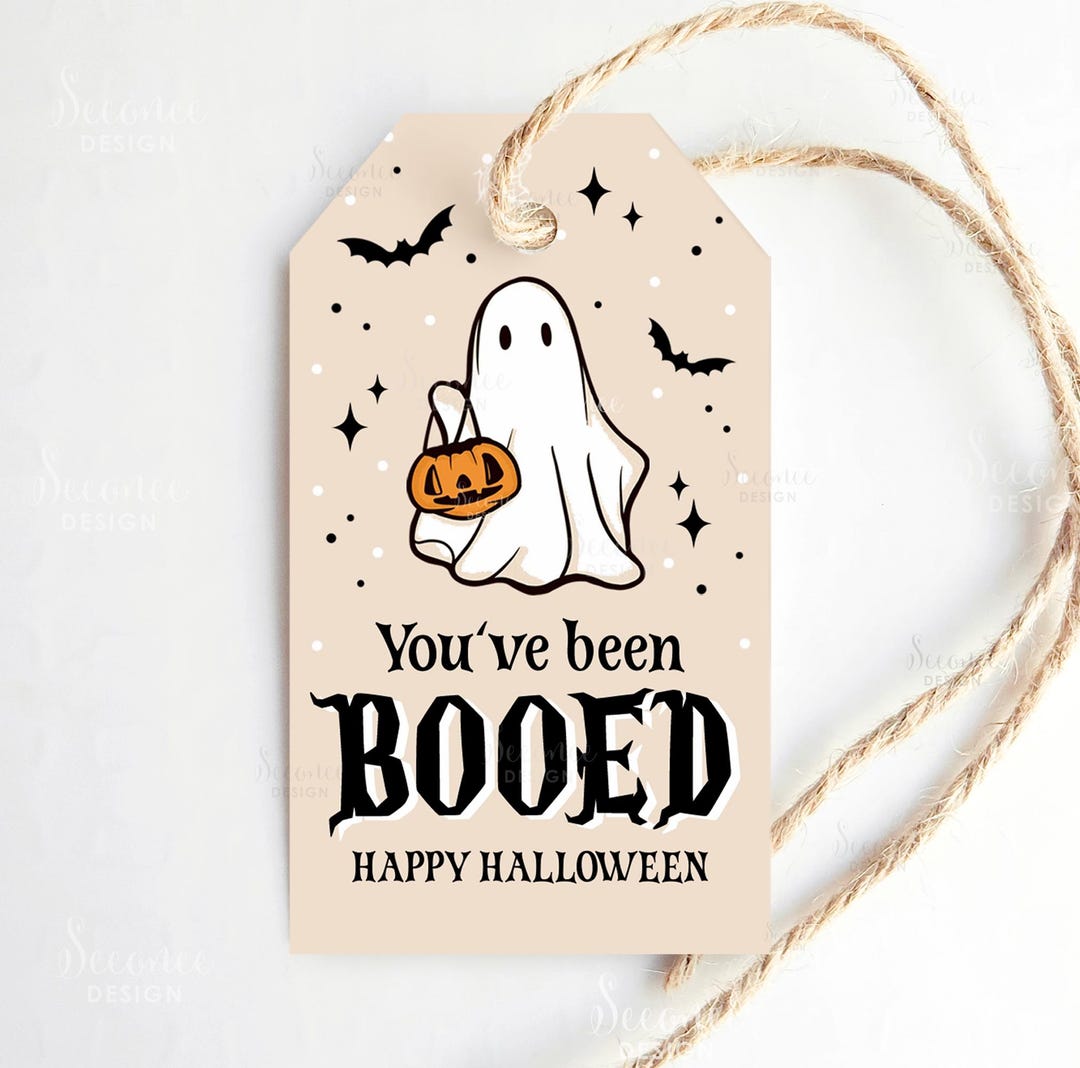 You've Been Booed Printable Tag, You've Been Booed Gift Tags, Halloween ...