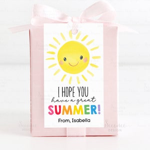 I Hope You Have A Great Summer Gift Tag, Editable Last Day of School Tag End of Year Friends Gift Tags Great Summer Sun Party Favor Gift Tag