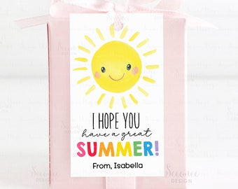 Spero che tu abbia una fantastica etichetta regalo estiva, etichetta modificabile per l'ultimo giorno di scuola, etichette regalo per amici di fine anno, fantastica etichetta regalo per la festa del sole estivo