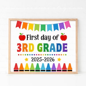 First Day of 3rd Grade Sign Printable, First Day Of Third Grade Sign Poster, First Day of School Sign, Photo Prop Printable INSTANT DOWNLOAD