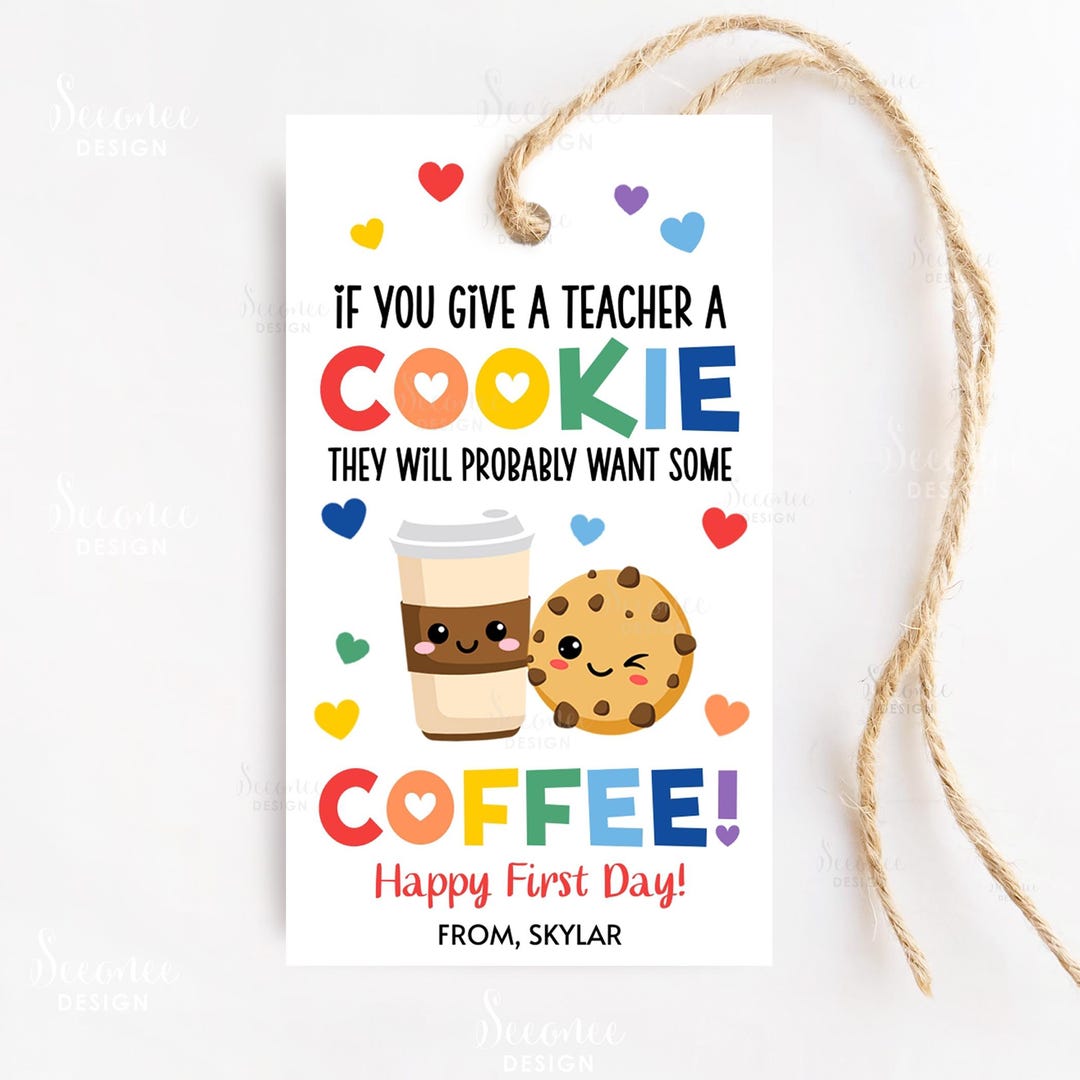 Back to School Tags for Teacher, First Day of School Teacher Cookie ...