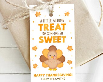 Afdrukbaar Een beetje herfsttraktatie voor iemand die zo lief is Cadeaukaartje Bewerkbaar herfst/herfst Thanksgiving traktatie leraar personeel waardering cadeaukaartjes