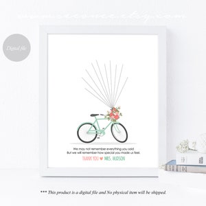 Bicycle Thumbprint Guestbook, Bridal Shower Fingerprint Guestbook ...