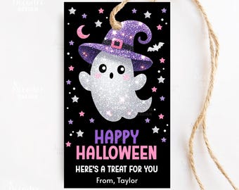 Halloween Gift Tag Printable, Here's A Treat For You Tag Editable, Happy Halloween Treat Tags, Spooky Halloween Favor Tag Trick Or Treat Tag
