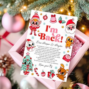 I&#39;m Back Elf Arrival Letter afdrukbare Hello Elf Letter From Your Elf Welcome Letter Kids Christmas Elf Return Mail bewerkbare digitale download
