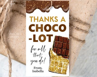 FORSHEEP 50 Etichette Ringraziamento A Tema Cioccolato Con Spago - Per Bomboniere E Feste - 2