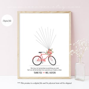 Bicycle Thumbprint Guestbook, Bridal Shower Fingerprint Guestbook ...
