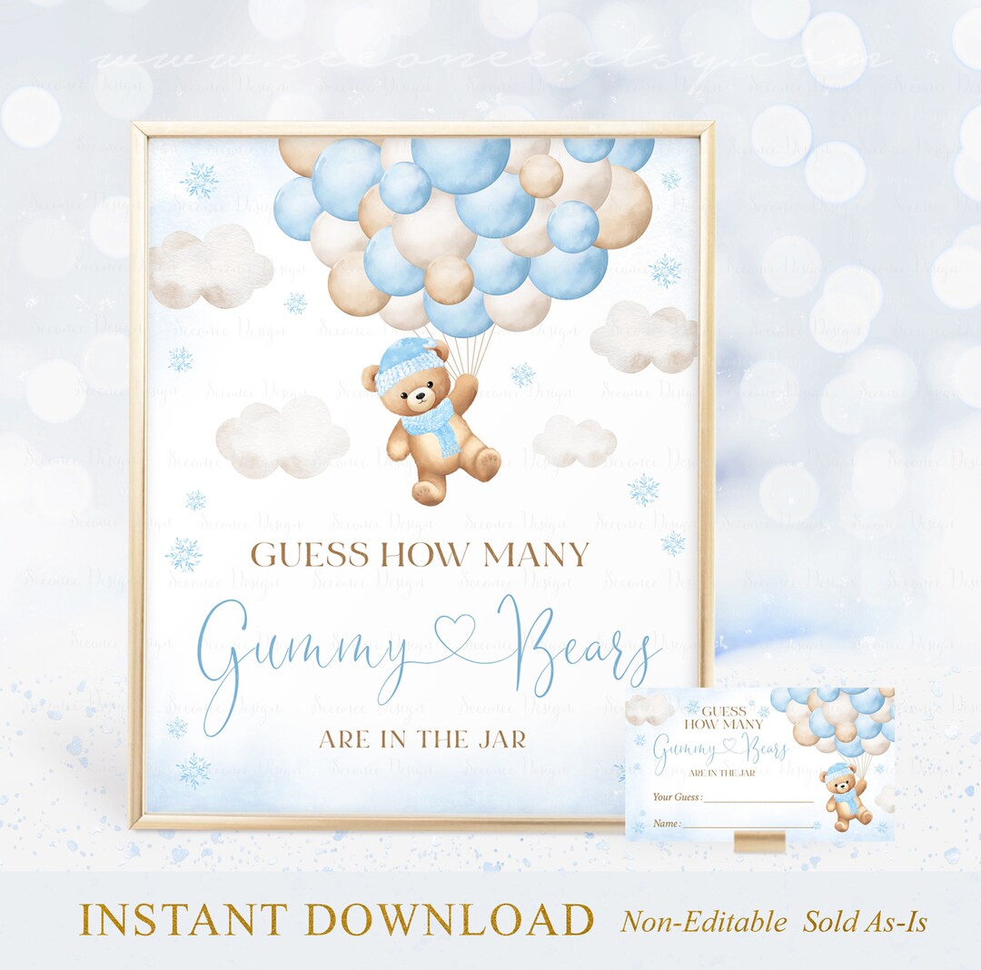Guess How Many Gummy Bears Are in the Jar Sign Printable, We Can Bearly ...