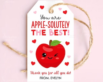 Apple Appreciation Week Tag, Apple Thank You Gift Tag, Apple Treat Bag Tag, Apple Appreciation Gift Tags School Teacher Staff Coworker Team