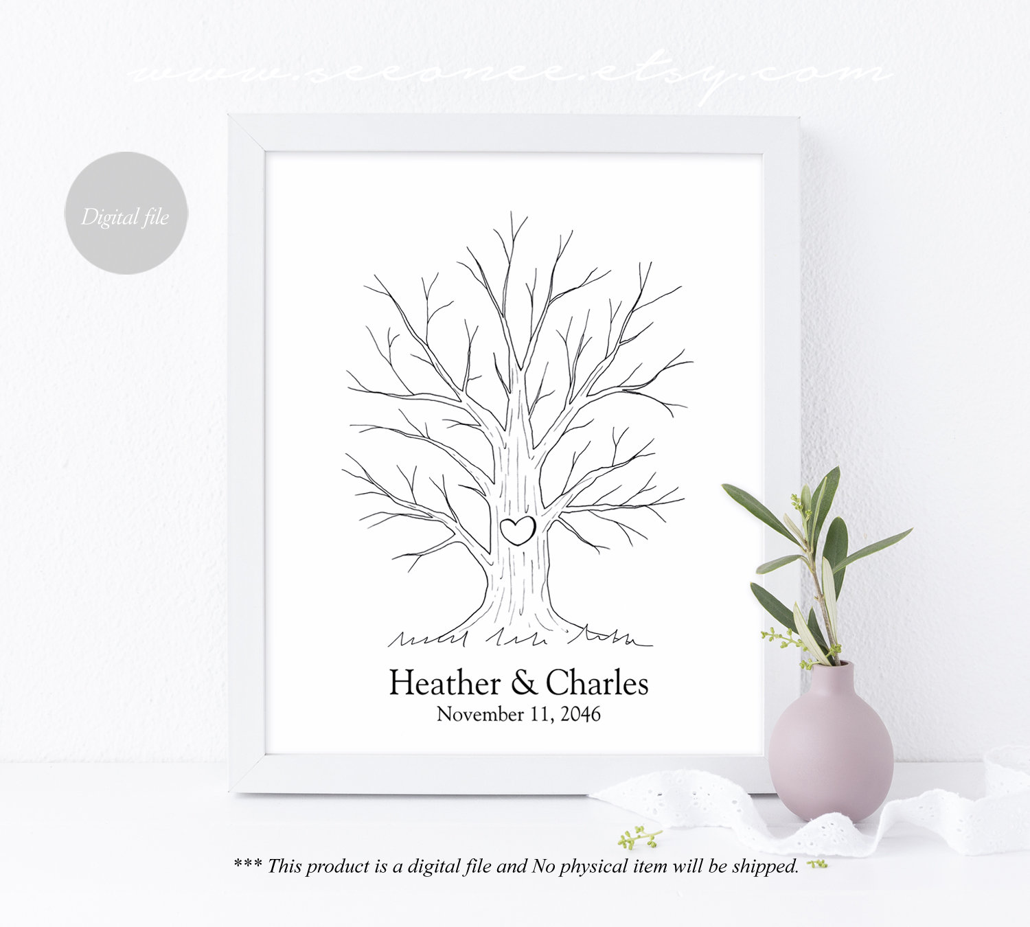 Thumbprint Tree Guestbook Alternative, Fingerprint Tree Guestbook for ...