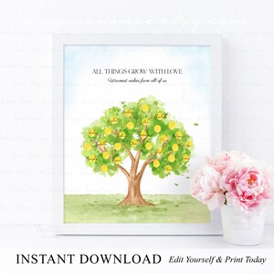 INSTANT DOWNLOAD Editable Lemon Tree Signature Guestbook Alternative, Lemon Party Guest Book Sign Poster, Birthday Lemon Tree Keepsake Gift