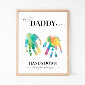 Bester Papa aller Zeiten Handabdruck Handwerk Vatertag Papa Handabdruck Kunst Geschenk von Kindern DIY Geschenk für Papa Geburtstag Vorschule Handwerk Andenken