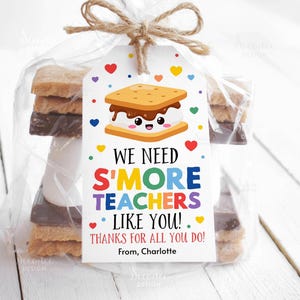 Druckbare S&#39;mores Geschenkanhänger Geschenkanhänger für die Wertschätzung von Lehrern
