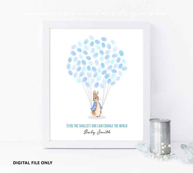 Bunny Baby Shower Guestbook Gift Peter Rabbit Birthday Etsy