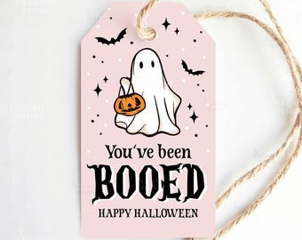 You've Been Booed Gift Tag Printable, Halloween Neighbor Gift Boo Basket Treat Tag, Happy Halloween Gift Tag, Spooky Halloween Favor Tags