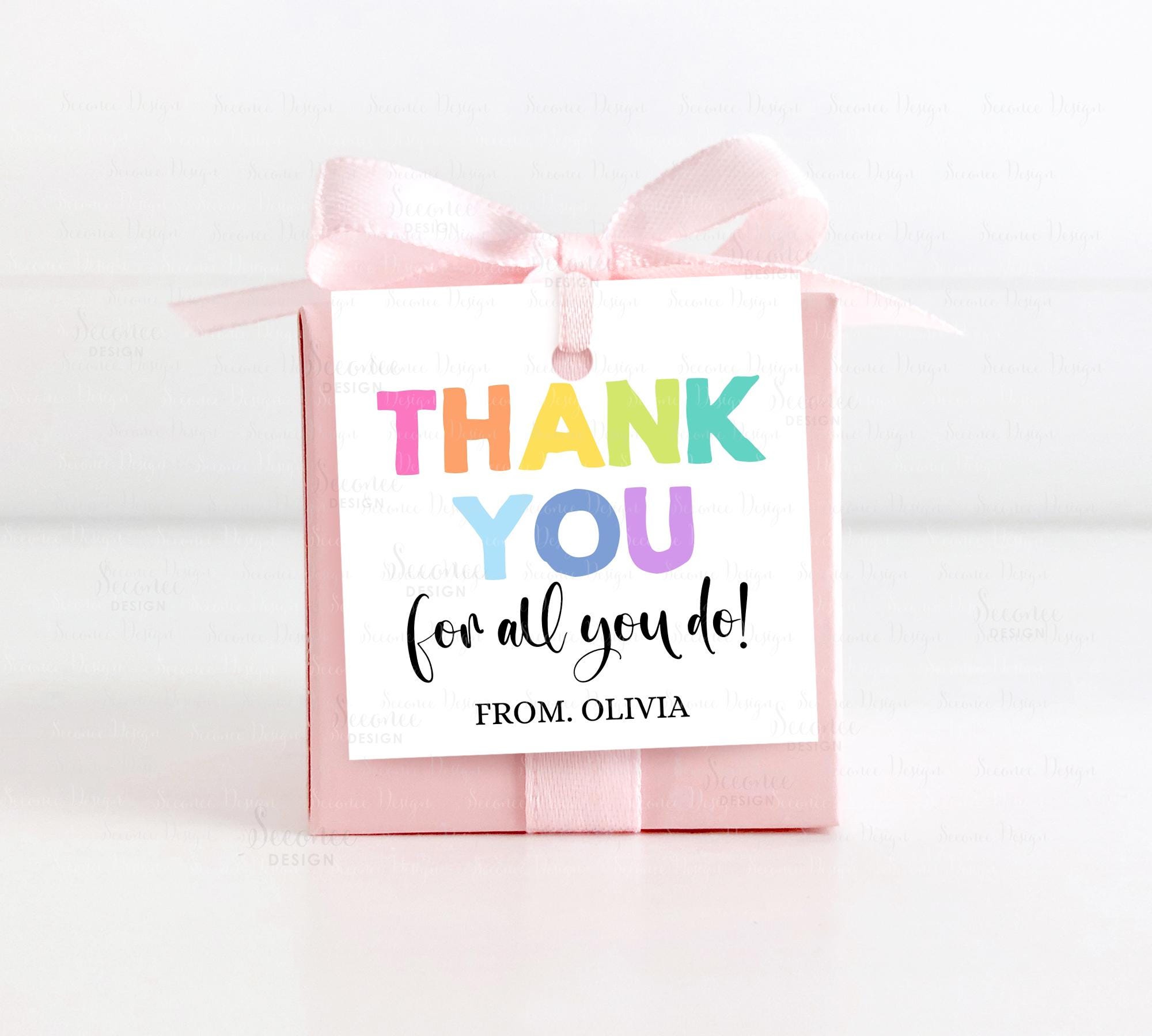 Thank You for All You Do Gift Tag Template Printable Appreciation Favor ...