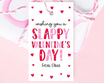 Slappy Valentine's Day Gift Tag Printable Slap Bracelet Valentine's Day Gift Tag Valentine Gift Tag Classroom School Kids Instant Download