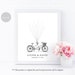 Tandem Bicycle Fingerprint Guestbook, Wedding Bike Thumbprint Guestbook ...