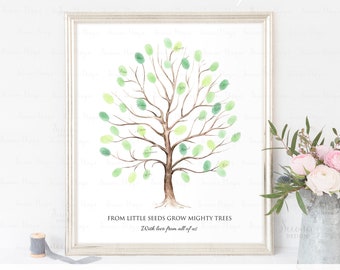 INSTANT DOWNLOAD Editable Anniversary Fingerprint Tree Art Gift, Thumbprint Tree Guest Book Alternative, Birthday Party Keepsake Gift Ideas