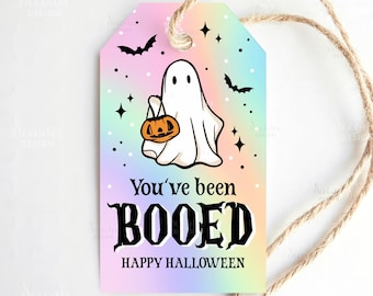 You've Been Booed Printable Halloween Gift Tag, You Have Been Boo'd Trick Or Treat Gift Tag, Halloween Neighborhood Tradition Treat Tags