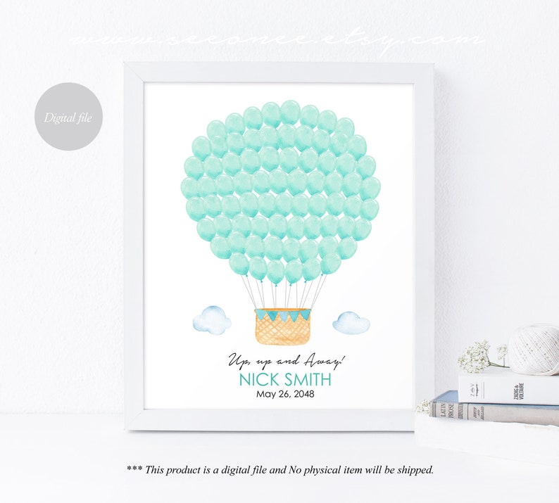 Hot Air Balloon Signature Guestbook Baby Shower Guestbook Etsy