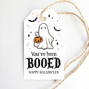 You&#39;ve Been Booed Halloween Gift Tags Printable, Happy Halloween Favor Tags, You Have Been Booed Candy Gift Tag For Neighborhood Coworker