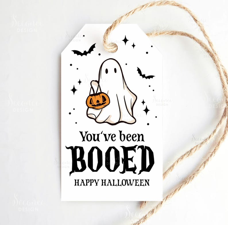 You've Been Booed Halloween Gift Tags Printable, Happy Halloween Favor ...