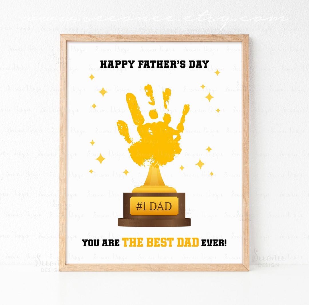 Trophy Fathers Day Gift From Kids, Father's Day Handprint Craft ...