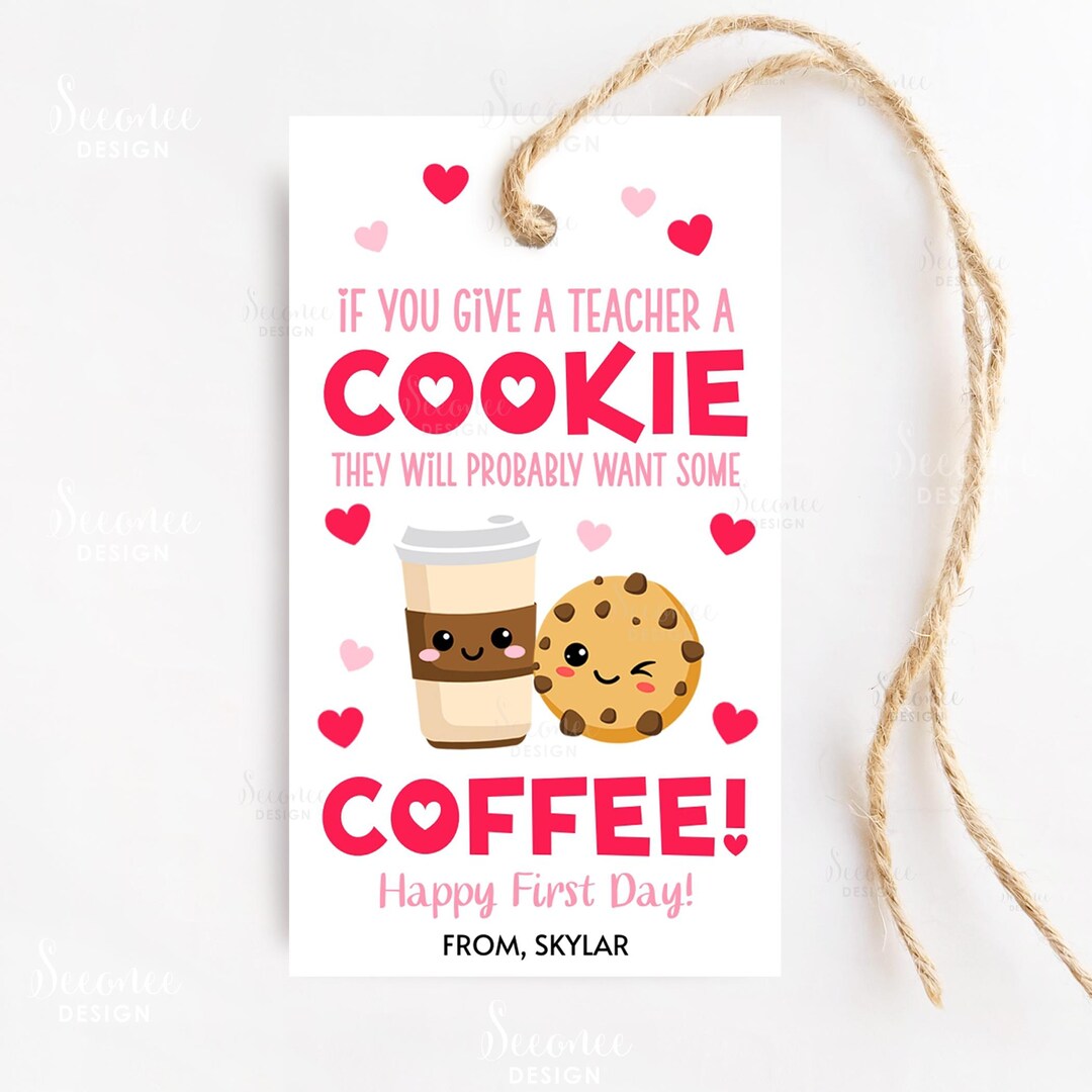 Back to School Teacher Cookie Gift Tag Printable Teacher Appreciation ...