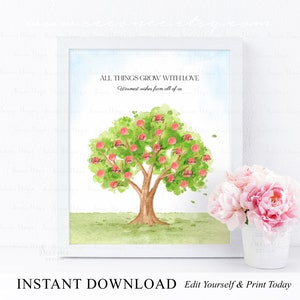 INSTANT DOWNLOAD Editable Apple Tree Signature Guestbook Alternative, Apple Tree Guest Book Sign Poster Gift, Apple Party Decoration Ideas