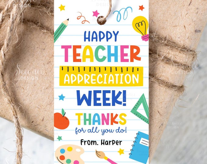 Teacher Appreciation Gift Tags Printable Teacher Thank You Cookie Tag ...